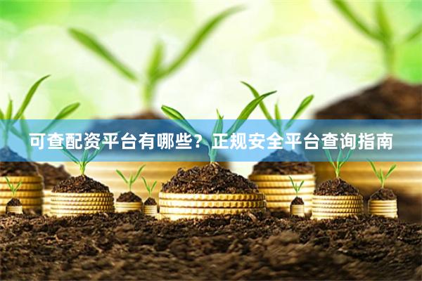 可查配资平台有哪些？正规安全平台查询指南